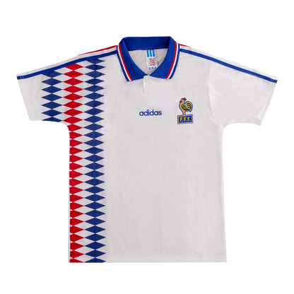 Retro 1994 France Away  Soccer Jersey footmaillots.fr