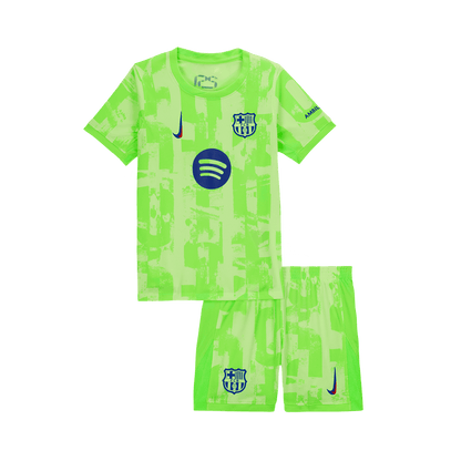 Kid's Barcelona Third Away  Soccer Jersey Kit(Jersey+Shorts) 2024/25 - UCL (Spotify Logo Without Text) footmaillots.fr