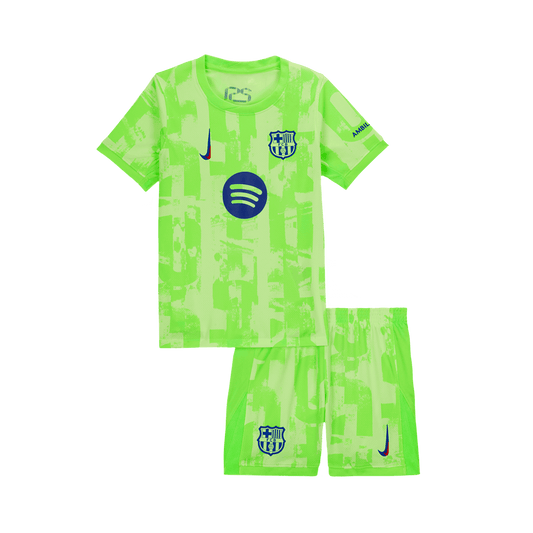 Kid's Barcelona Third Away  Soccer Jersey Kit(Jersey+Shorts) 2024/25 - UCL (Spotify Logo Without Text) footmaillots.fr