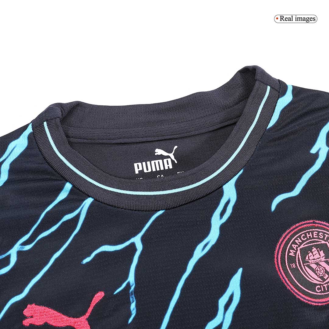 Kid's Manchester City Third Away  Soccer Jersey Kit(Jersey+Shorts) 2023/24 footmaillots.fr