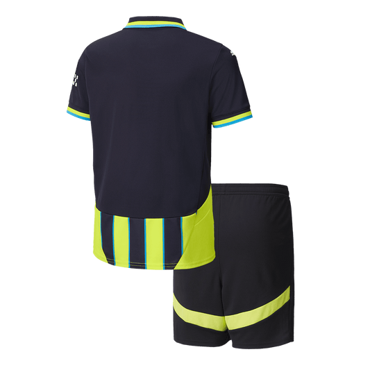 Kid's Manchester City Away  Soccer Jersey Kit(Jersey+Shorts) 2024/25 footmaillots.fr