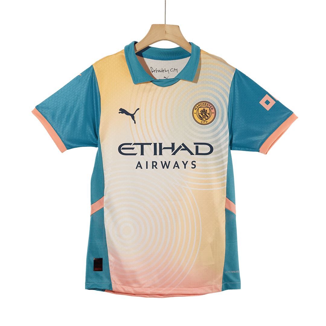 Player Version RODRIGO #16 Manchester City Fourth Away  Soccer Jersey 2024/25- Definitely City (UCL) footmaillots.fr