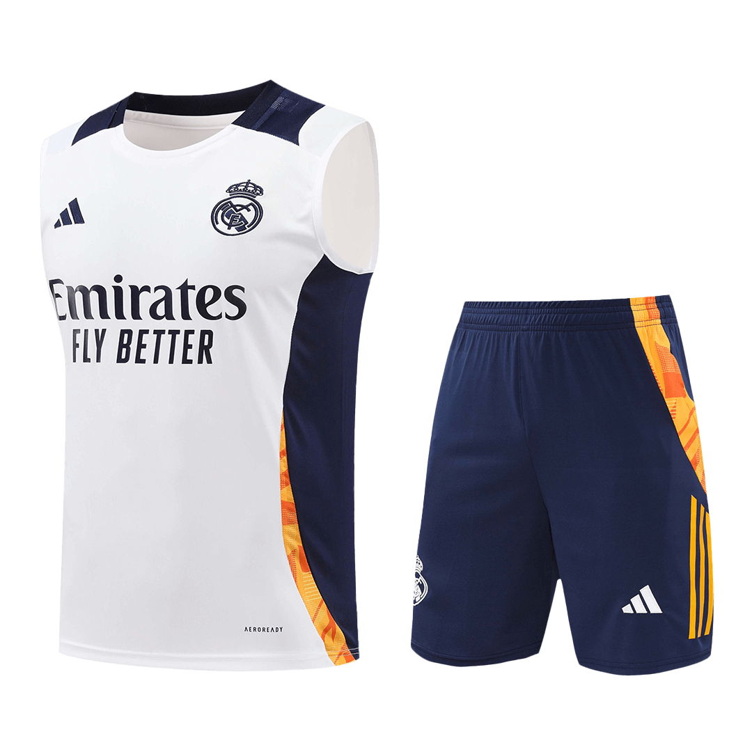 Real Madrid Pre-Match  Soccer Jersey Vest Kit(Jersey+Shorts) 2024/25 footmaillots.fr