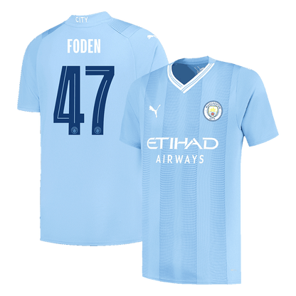 FODEN #47 Manchester City Home  Soccer Jersey 2023/24 - UCL footmaillots.fr
