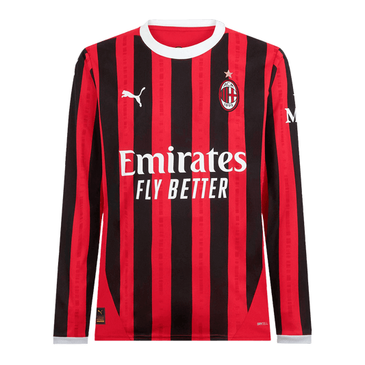 AC Milan Home Long Sleeve  Soccer Jersey 2024/25 footmaillots.fr