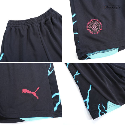 Kid's Manchester City Third Away  Soccer Jersey Kit(Jersey+Shorts) 2023/24 footmaillots.fr
