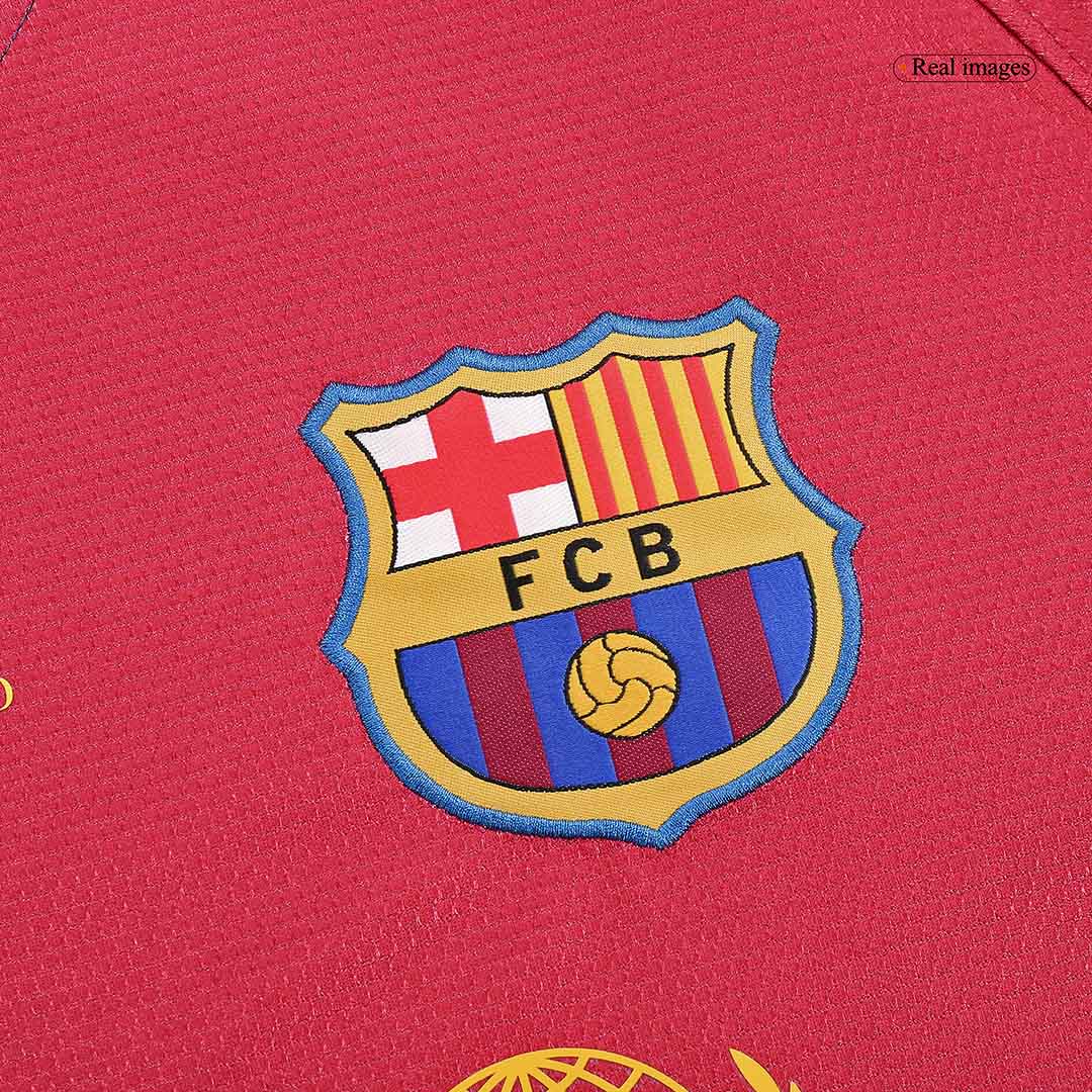 Retro A.INIESTA #8 2008/09 Barcelona Home Long Sleeve  Soccer Jersey- UCL Final footmaillots.fr