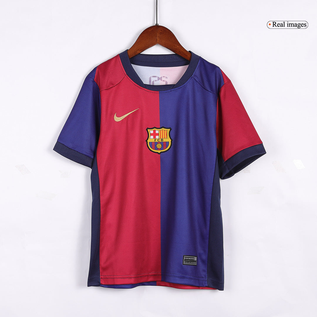 Kid's Barcelona Home  Soccer Jersey Kit(Jersey+Shorts) 2024/25-Spotify Logo Without Text footmaillots.fr