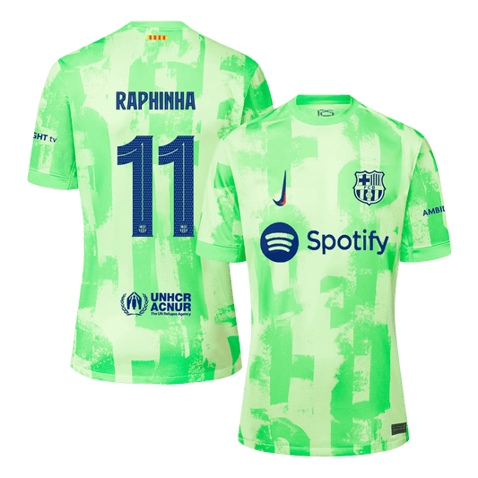 RAPHINHA #11 Barcelona Third Away  Soccer Jersey 2024/25 - UCL footmaillots.fr