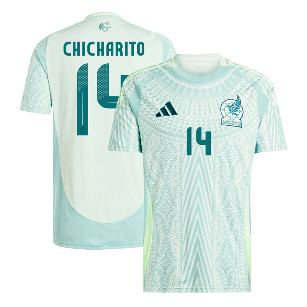 Men's Mexico CHICHARITO #14 Away Soccer Jersey Copa América 2024 footmaillots.fr
