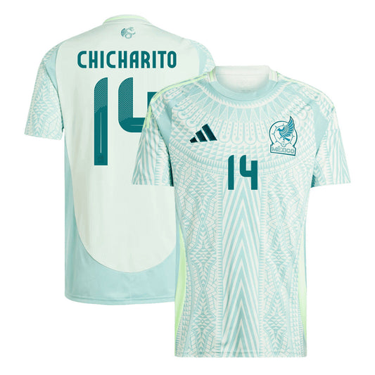 Men's Mexico CHICHARITO #14 Away Soccer Jersey Copa América 2024 footmaillots.fr