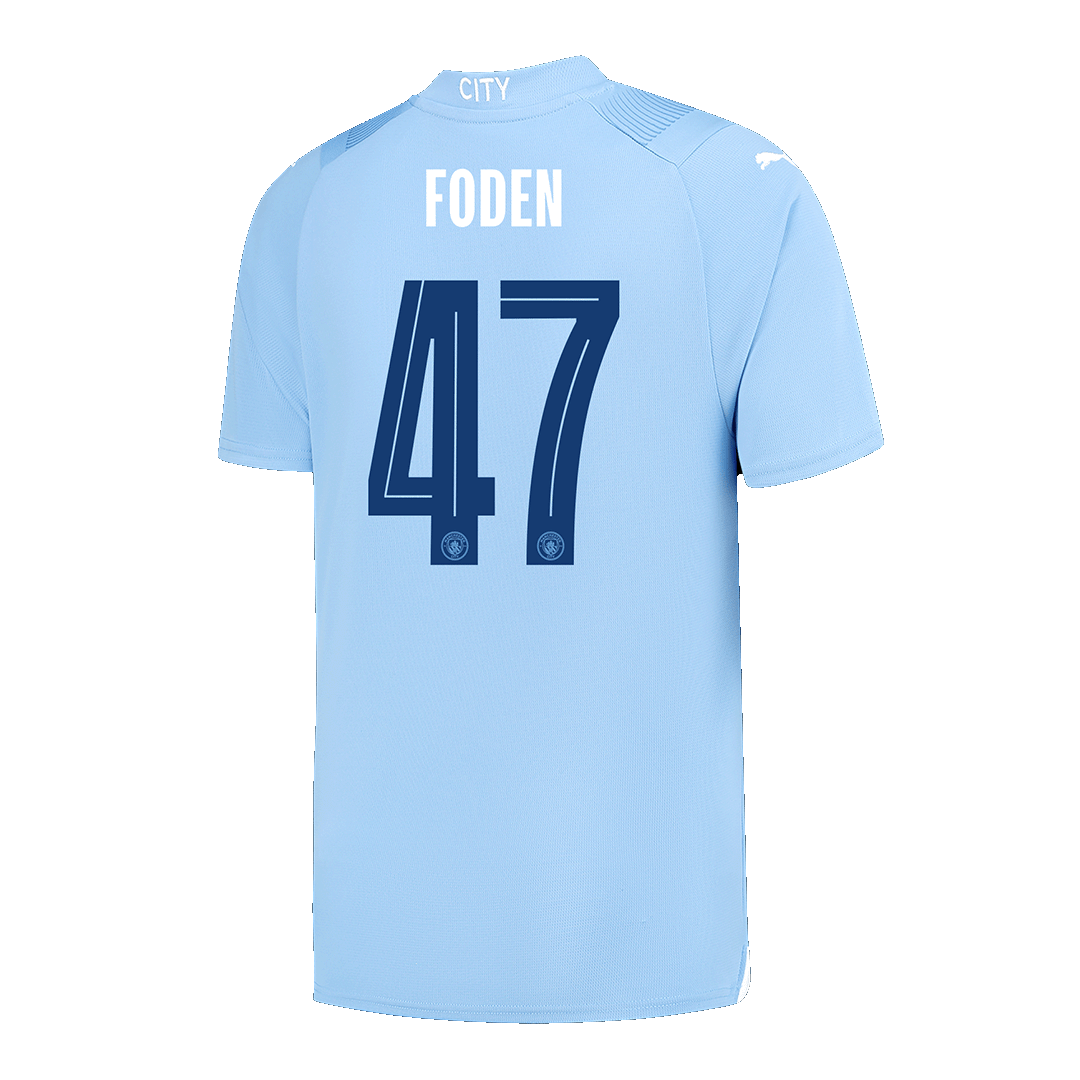 FODEN #47 Manchester City Home  Soccer Jersey 2023/24 - UCL footmaillots.fr