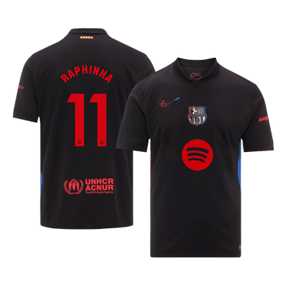 RAPHINHA #11 Barcelona Away  Soccer Jersey 2024/25 -?Spotify Logo Without Text? footmaillots.fr
