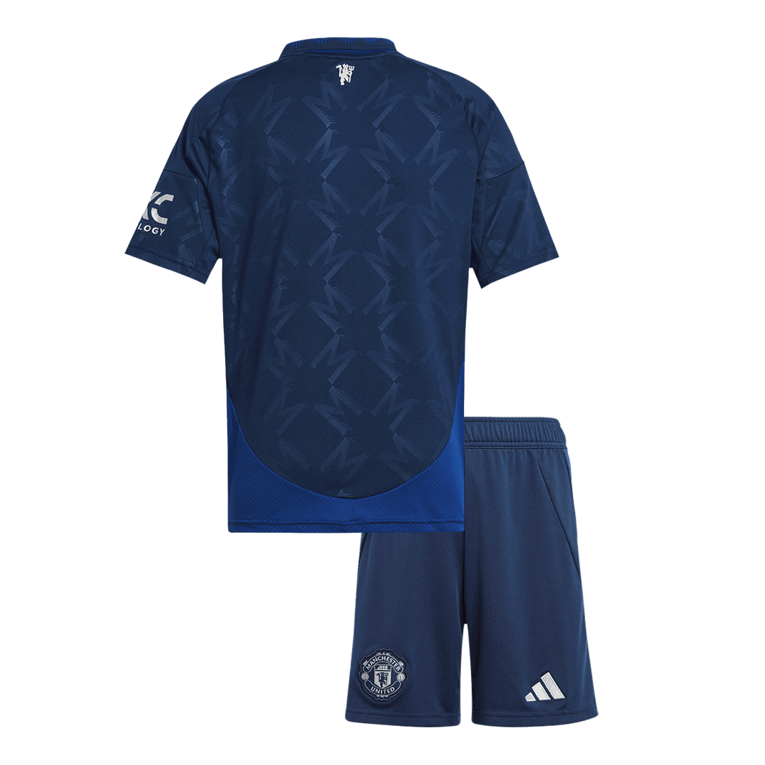 Kid's Manchester United Away  Soccer Jersey Kit(Jersey+Shorts) 2024/25 footmaillots.fr