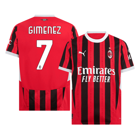 GIMENEZ #7 AC Milan Home  Soccer Jersey 2024/25 footmaillots.fr