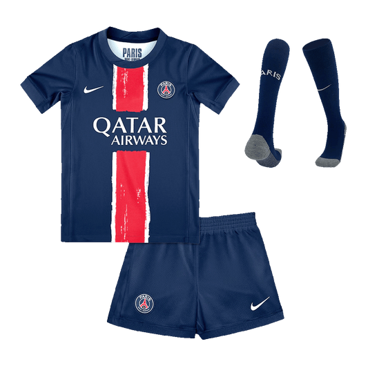 Kid's PSG Home Soccer Jersey Kit(Jersey+Shorts+Socks) 2024/25 footmaillots.fr