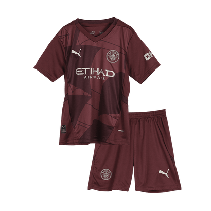 Kid's Manchester City Third Away  Soccer Jersey Kit(Jersey+Shorts) 2024/25 footmaillots.fr