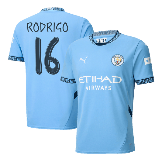 RODRIGO #16 Manchester City Home  Soccer Jersey 2024/25 - UCL footmaillots.fr