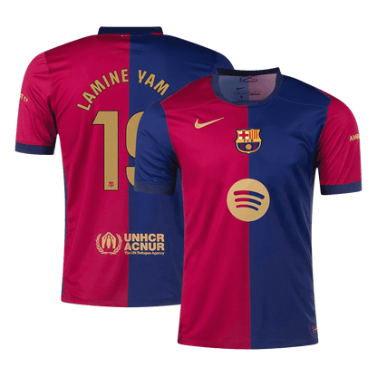 LAMINE YAMAL #19 Barcelona Home  Soccer Jersey 2024/25- Spotify Logo Without Text footmaillots.fr