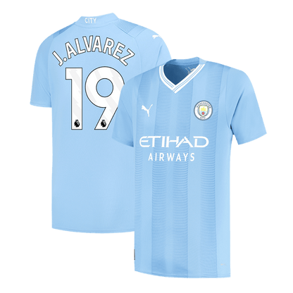 J.ALVAREZ #19 Manchester City Home  Soccer Jersey 2023/24 footmaillots.fr