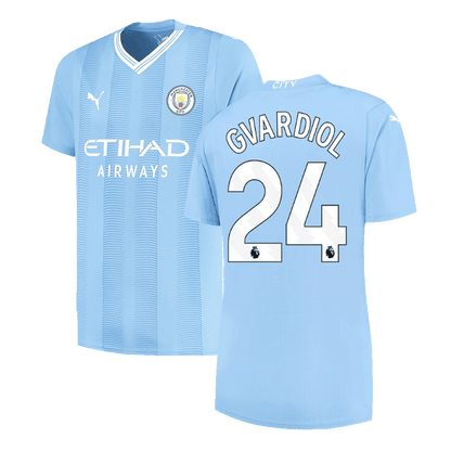 GVARDIOL #24 Manchester City Home  Soccer Jersey 2023/24 footmaillots.fr