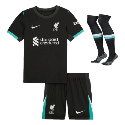 Kid's Liverpool Away  Soccer Jersey Kit(Jersey+Shorts+Socks) 2024/25 footmaillots.fr
