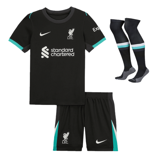Kid's Liverpool Away  Soccer Jersey Kit(Jersey+Shorts+Socks) 2024/25 footmaillots.fr