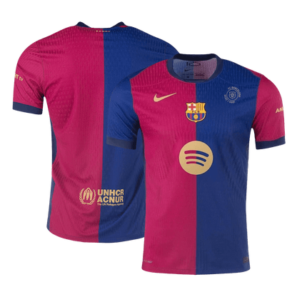 Player Version Barcelona Home  Soccer Jersey 2024/25 - 125th Anniversary(Spotify Logo Without Text) footmaillots.fr