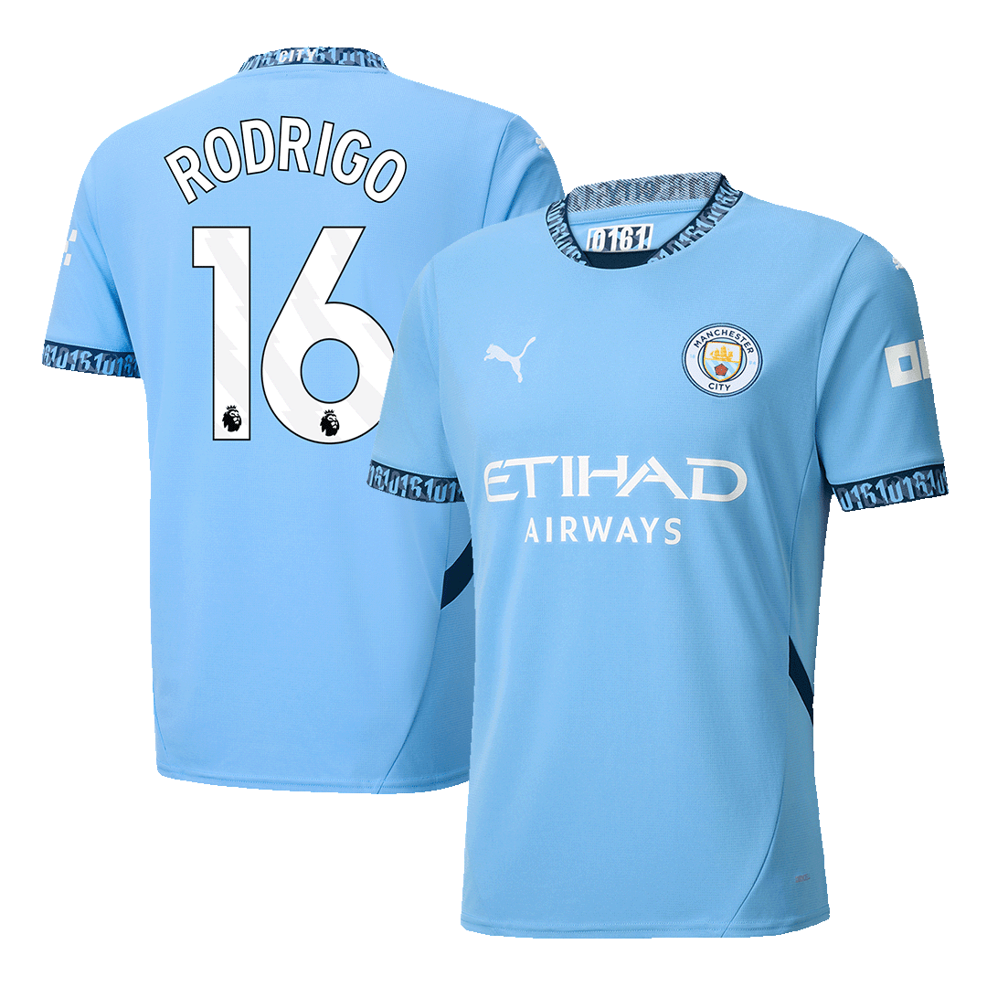 RODRIGO #16 Manchester City Home  Soccer Jersey 2024/25 footmaillots.fr