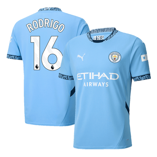 RODRIGO #16 Manchester City Home  Soccer Jersey 2024/25 footmaillots.fr