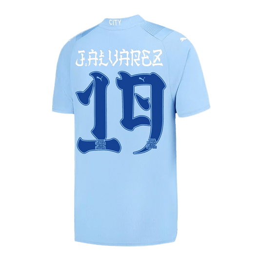J.ALVAREZ #19 Manchester City Japanese Tour Printing Home  Soccer Jersey 2023/24 footmaillots.fr