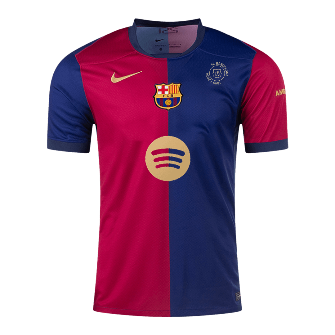 Barcelona Home  Soccer Jersey 2024/25 - 125th Anniversary(Spotify Logo Without Text) footmaillots.fr