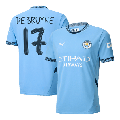 DE BRUYNE #17 Manchester City Home  Soccer Jersey 2024/25 - UCL footmaillots.fr