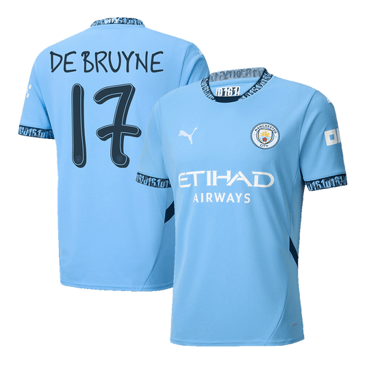 DE BRUYNE #17 Manchester City Home  Soccer Jersey 2024/25 - UCL footmaillots.fr