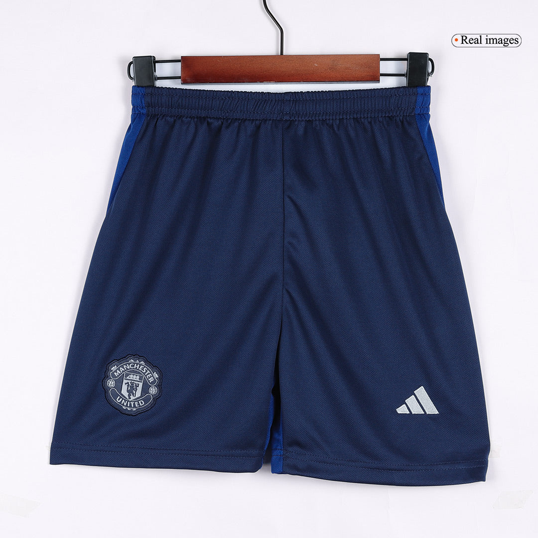 Kid's Manchester United Away  Soccer Jersey Kit(Jersey+Shorts) 2024/25 footmaillots.fr