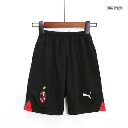 Kid's AC Milan Home  Soccer Jersey Kit(Jersey+Shorts) 2023/24 footmaillots.fr