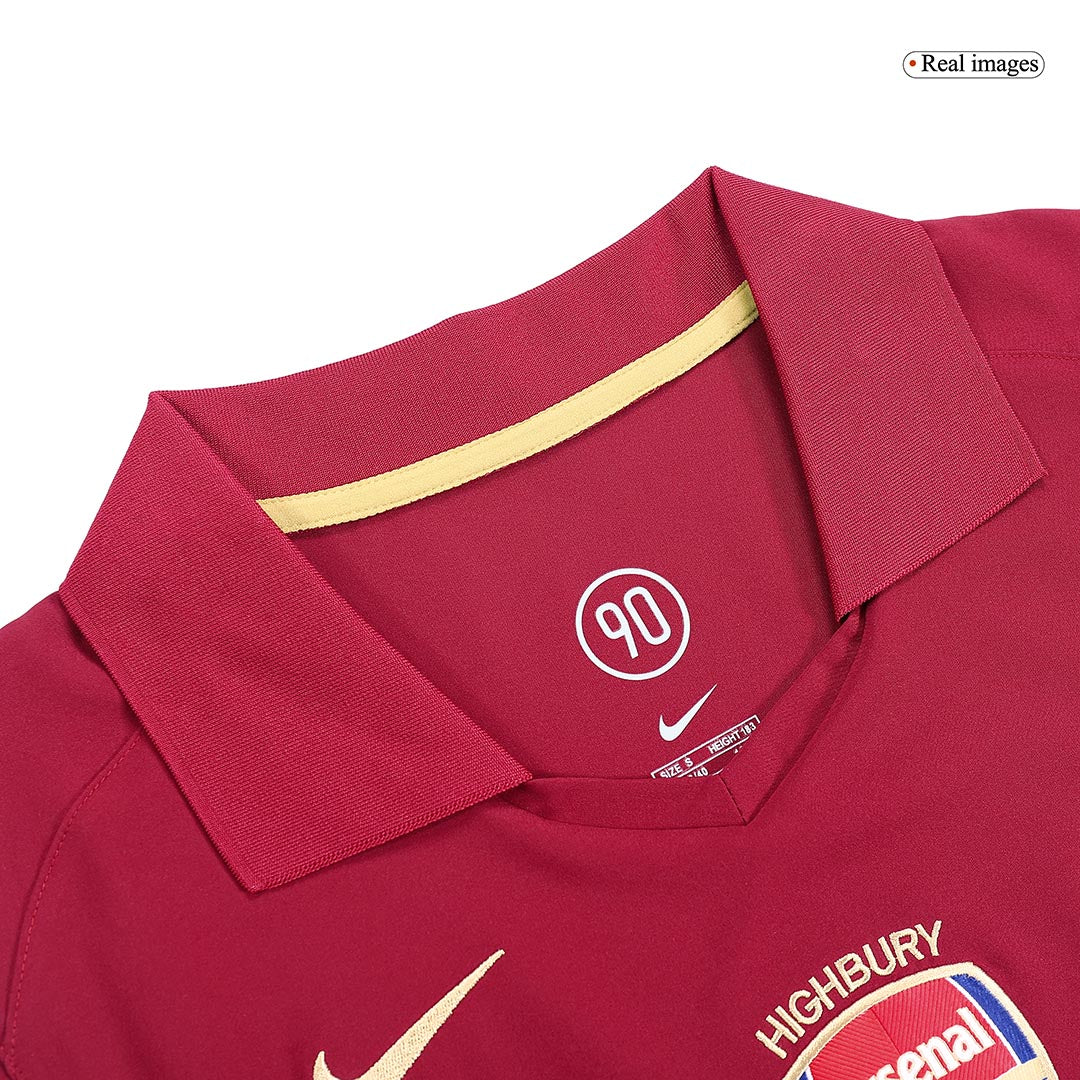 Retro BERGKAMP #10 2005/06 Arsenal Home  Soccer Jersey footmaillots.fr
