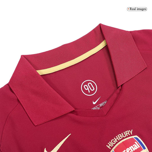 Retro BERGKAMP #10 2005/06 Arsenal Home  Soccer Jersey footmaillots.fr