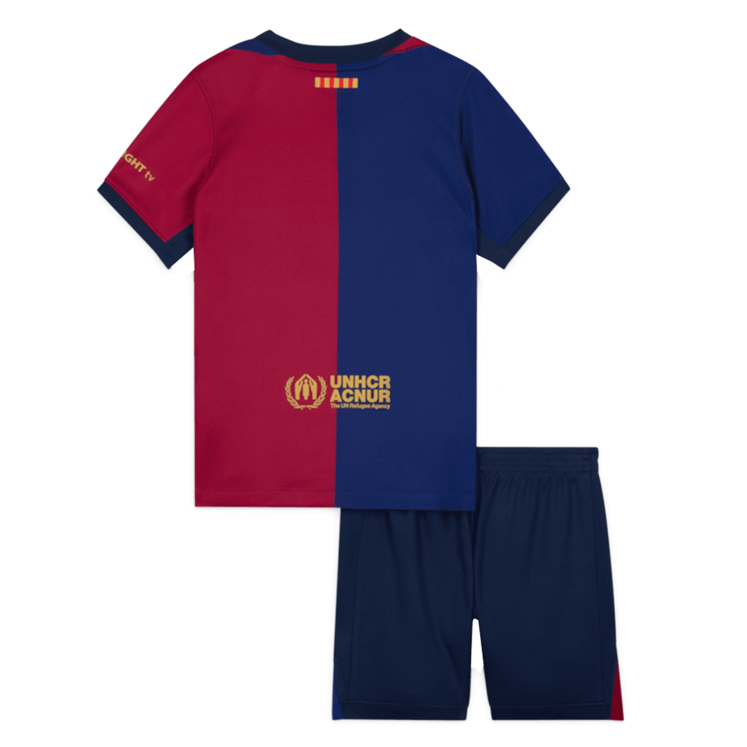 Kid's Barcelona Home  Soccer Jersey Kit(Jersey+Shorts) 2024/25-Spotify Logo Without Text footmaillots.fr