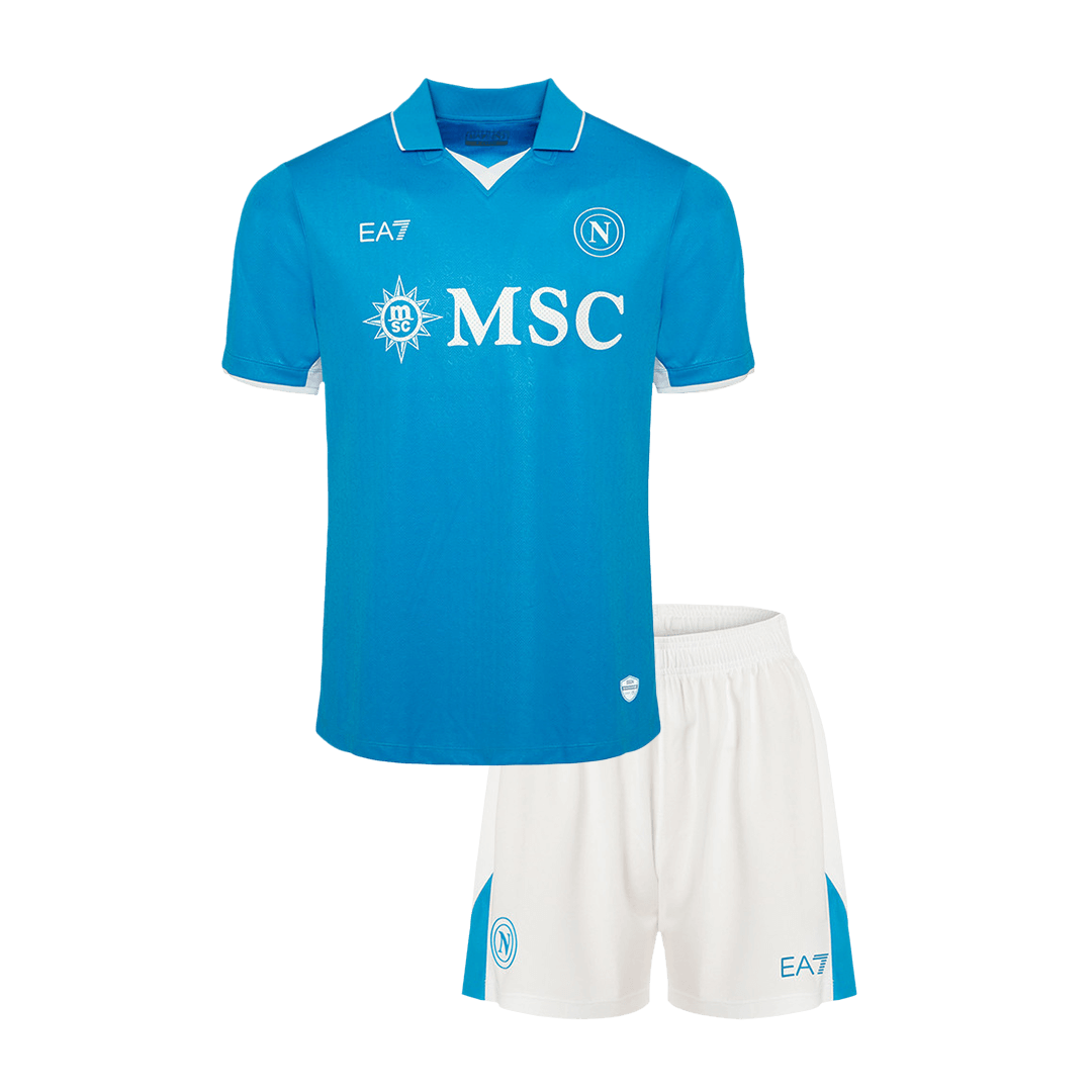 Kid's Napoli Home  Soccer Jersey Kit(Jersey+Shorts) 2024/25 footmaillots.fr
