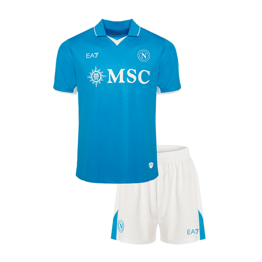Kid's Napoli Home  Soccer Jersey Kit(Jersey+Shorts) 2024/25 footmaillots.fr