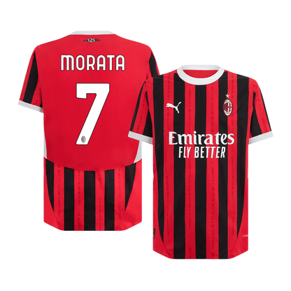 Player Version MORATA #7 AC Milan Home  Soccer Jersey 2024/25 footmaillots.fr