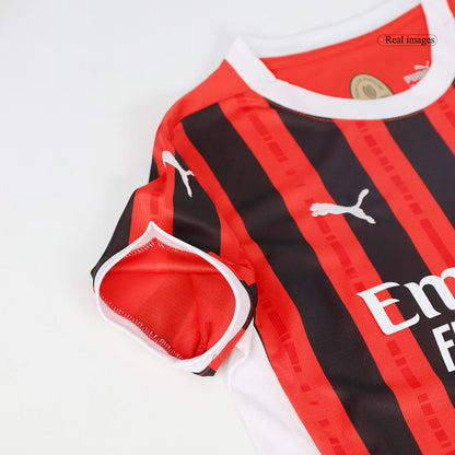 Kid's AC Milan Home  Soccer Jersey Kit(Jersey+Shorts) 2024/25 footmaillots.fr