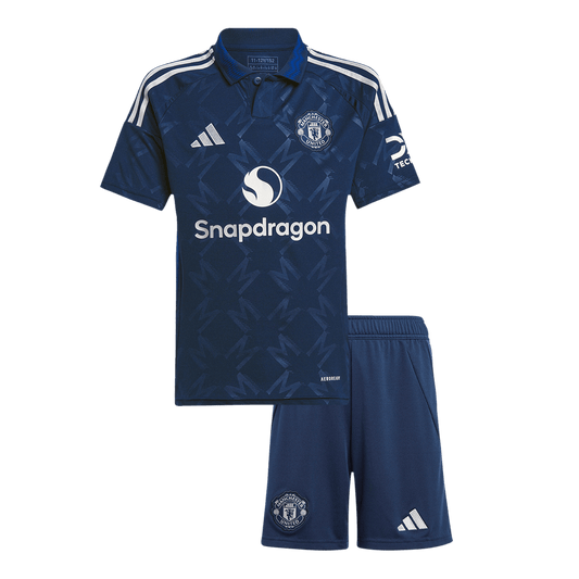 Kid's Manchester United Away  Soccer Jersey Kit(Jersey+Shorts) 2024/25 footmaillots.fr