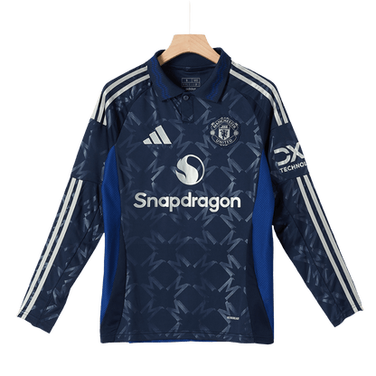 Manchester United Away Long Sleeve  Soccer Jersey 2024/25 footmaillots.fr