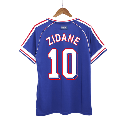 Retro ZIDANE #10 1998 France Home  Soccer Jersey footmaillots.fr