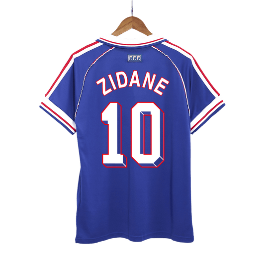 Retro ZIDANE #10 1998 France Home  Soccer Jersey footmaillots.fr