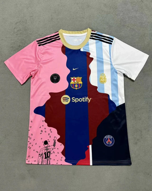 Maillot hommage MESSI #10 All Team - Maillot de supporter en édition limitée (Barcelone, Paris Saint-Germain (PSG), Inter Miami et équipe nationale d'Argentine.) 2025/26