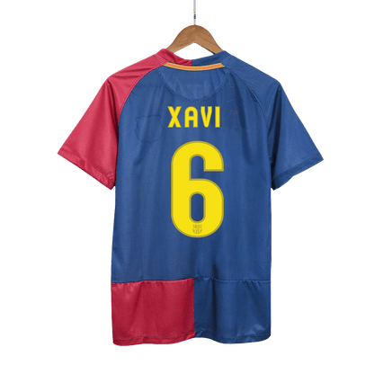 Retro XAVI #6 2008/09 Barcelona Home  Soccer Jersey footmaillots.fr