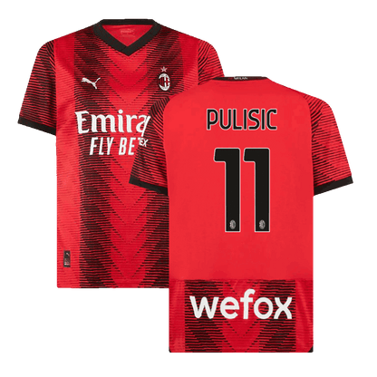 PULISIC #11 AC Milan Home  Soccer Jersey 2023/24 footmaillots.fr